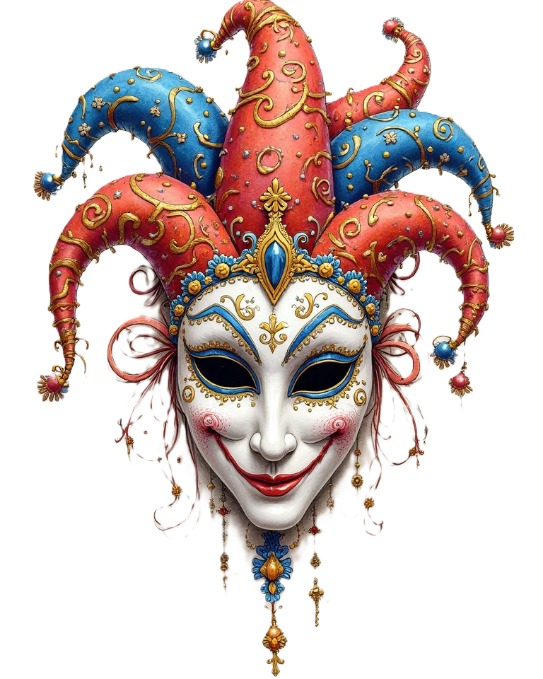 Venetian Masks Adult Coloring Book cover